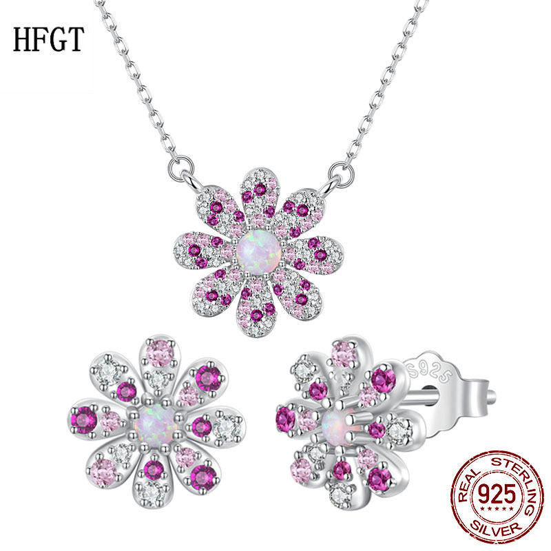 欧美高端新款s925纯银粉色小雏菊耳钉项链套装小清新澳宝小花首饰,饰品/流行首饰/时尚饰品新,组合套装,淘宝优惠券,粉丝福利购,淘宝优惠卷