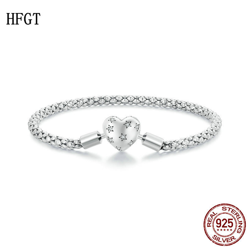 新款s925纯银爱心基础手镯 经典百搭爱心diy手链可单带叠戴饰品女