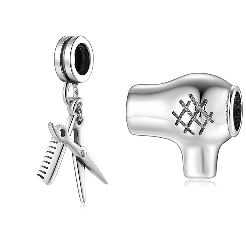 欧美高端手串S925纯银素银珠子吊坠吹风筒剪刀梳子手链diy配件,饰品/流行首饰/时尚饰品新,其他DIY饰品配件,淘宝优惠券,粉丝福利购,淘宝优惠卷