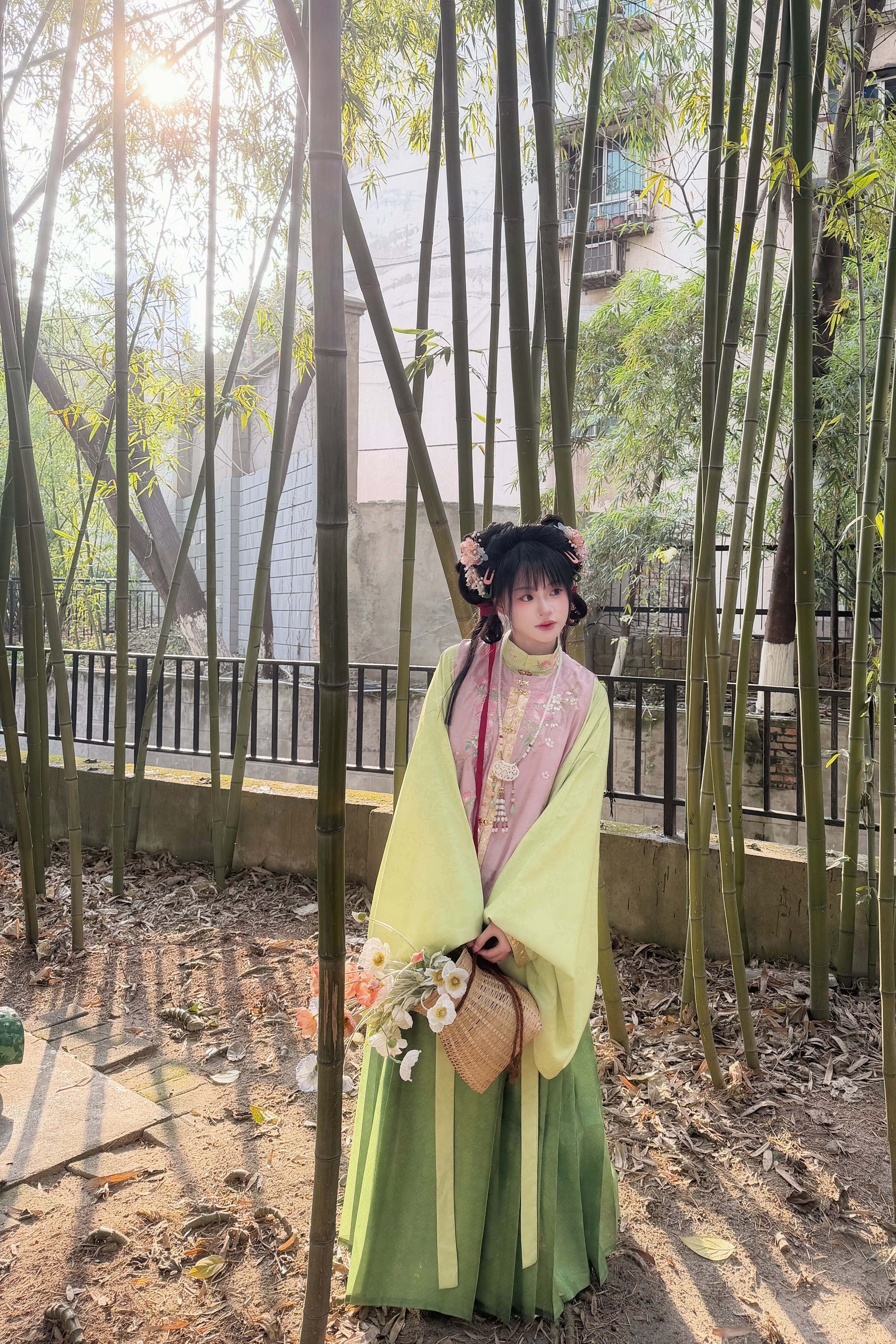 南阁原创[小春欢]明制立领琵琶袖马面裙比甲2026春季新款少女款图片