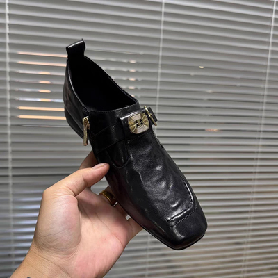 《米粒严选》广州高货手工鞋羊皮材质深口乐福鞋百搭2355