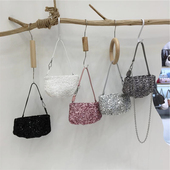 小脏柜 高级感亮片手提包链条单肩包bling闪闪腋下包斜挎女包包