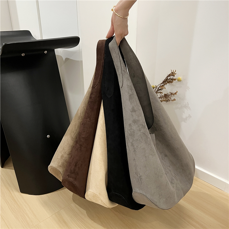 小脏柜 小众复古麂皮绒面柔软质感新款休闲慵懒风手提单肩托特包