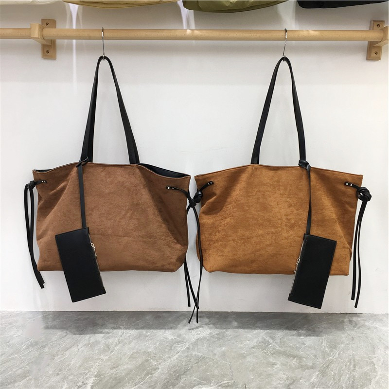 小脏柜 大容量磨砂绒料单肩包新款侧边系带女包麂皮绒单肩托特包,箱包皮具/热销女包/男包,通用款女包,淘宝优惠券,粉丝福利购,淘宝优惠卷