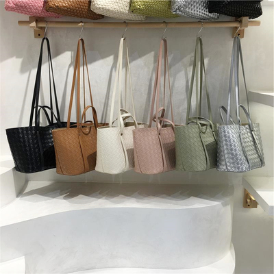 小脏柜 小众编织纹外观设计百搭托特包新款高级感通勤女单肩包包