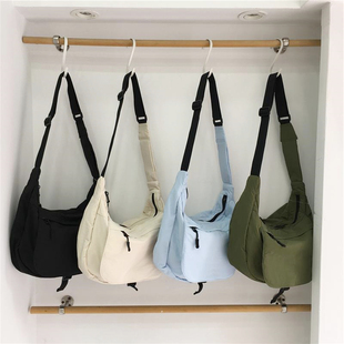 小脏柜 日系韩版小众休闲运动风轻便百搭尼龙布包单肩斜挎托特包