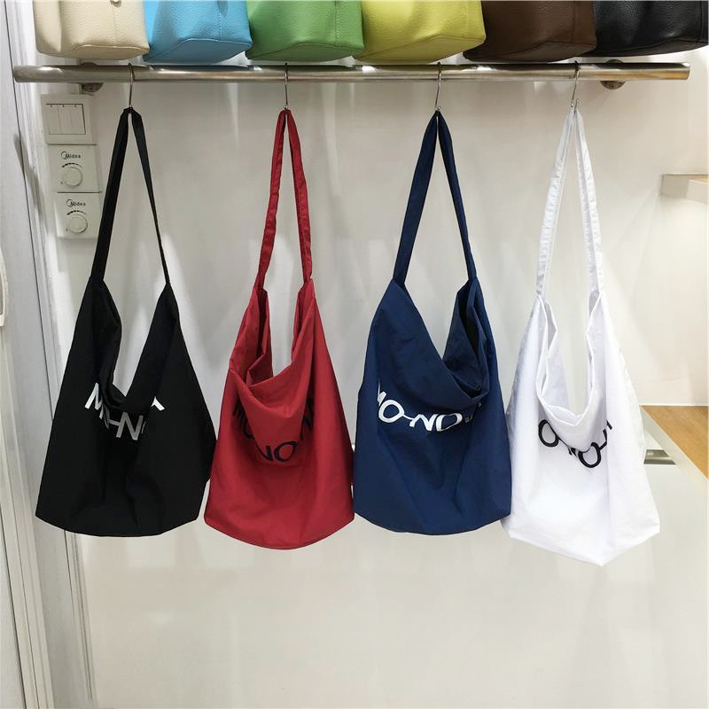 小脏柜 韩国东大门新款字母尼龙帆布袋休闲大容量学生单肩托特包,箱包皮具/热销女包/男包,时尚帆布包,淘宝优惠券,粉丝福利购,淘宝优惠卷
