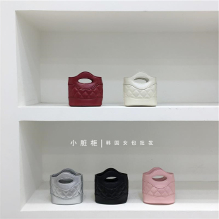 小脏柜 高级感小香风mini菱格链条小废包精致口红耳机包手拎小包