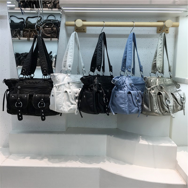 小脏柜 小众休闲欧美大容量单肩包多口袋设计复古机车辣妹斜挎包,箱包皮具/热销女包/男包,通用款女包,淘宝优惠券,粉丝福利购,淘宝优惠卷