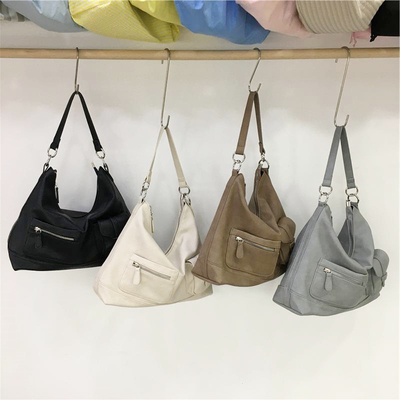 小脏柜 韩国小众潮牌休闲复古多口袋质感工装包包单肩斜挎托特包