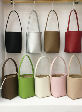 小脏柜 春夏新款简约韩国2023新款手提腋下包极简风ins单肩水桶包