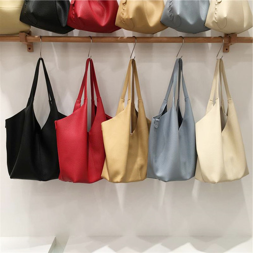 小脏柜 2026新款高级质感软皮休闲大包简约百搭慵懒风单肩托特包