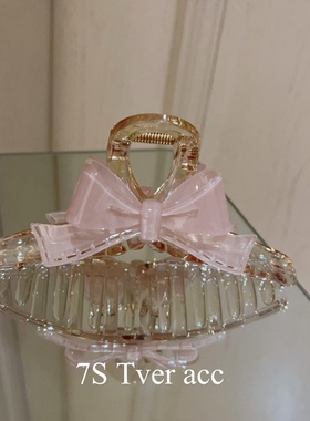 韩国东大门进口新款蝴蝶结抓夹发夹大号甜美少女心发饰 阿豆款