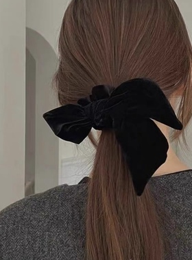 tver Acc韩国东大门丝绒不对称蝴蝶结发圈秋冬小香风气质