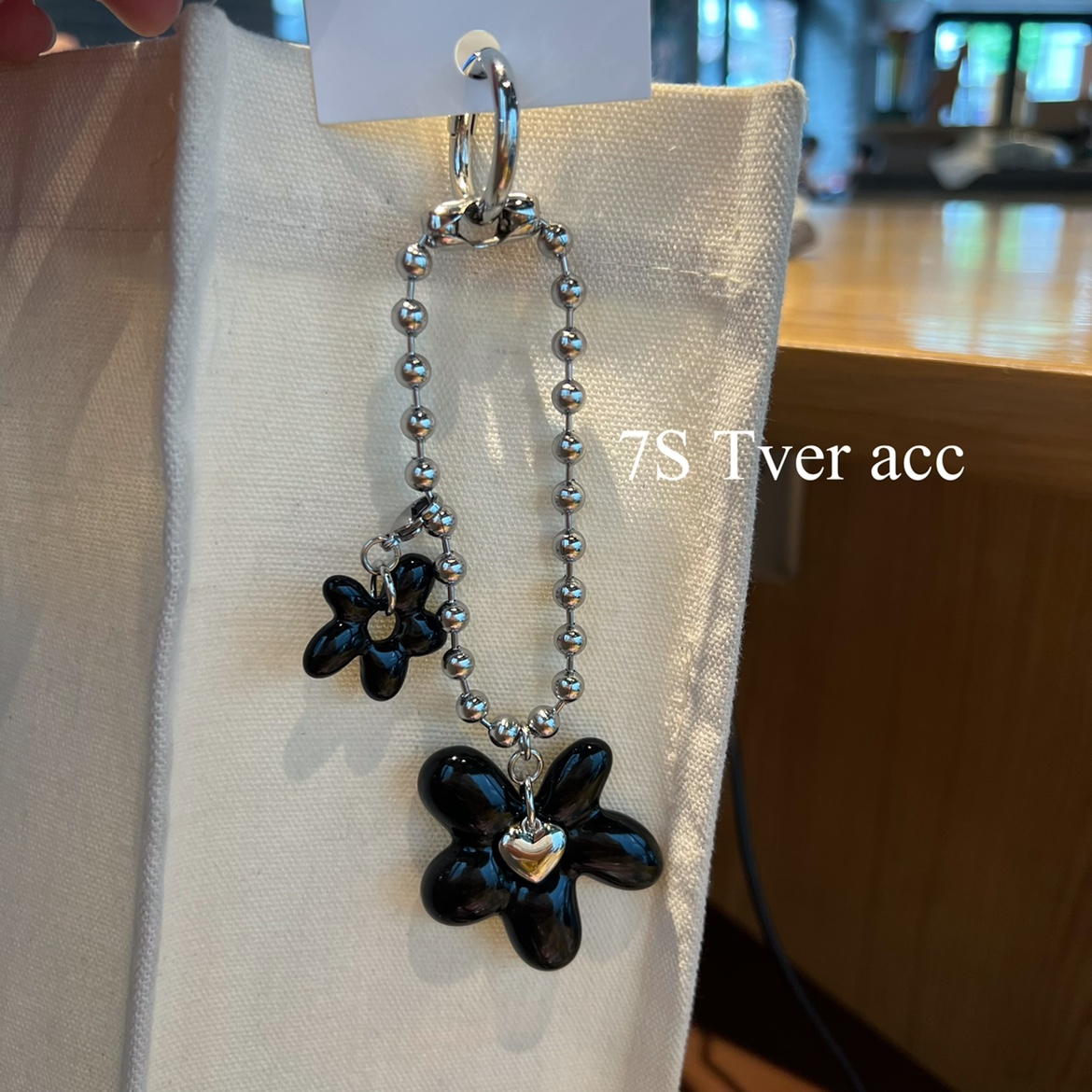 现货Tver acc双黑花手腕套链 包包挂件 钥匙扣 简约黑暗系