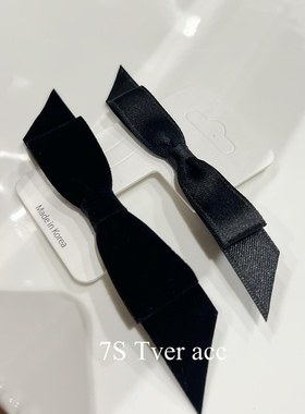 现韩国进口正品黑色丝绒蝴蝶结鸭嘴夹发夹复古时尚刘海夹侧边夹