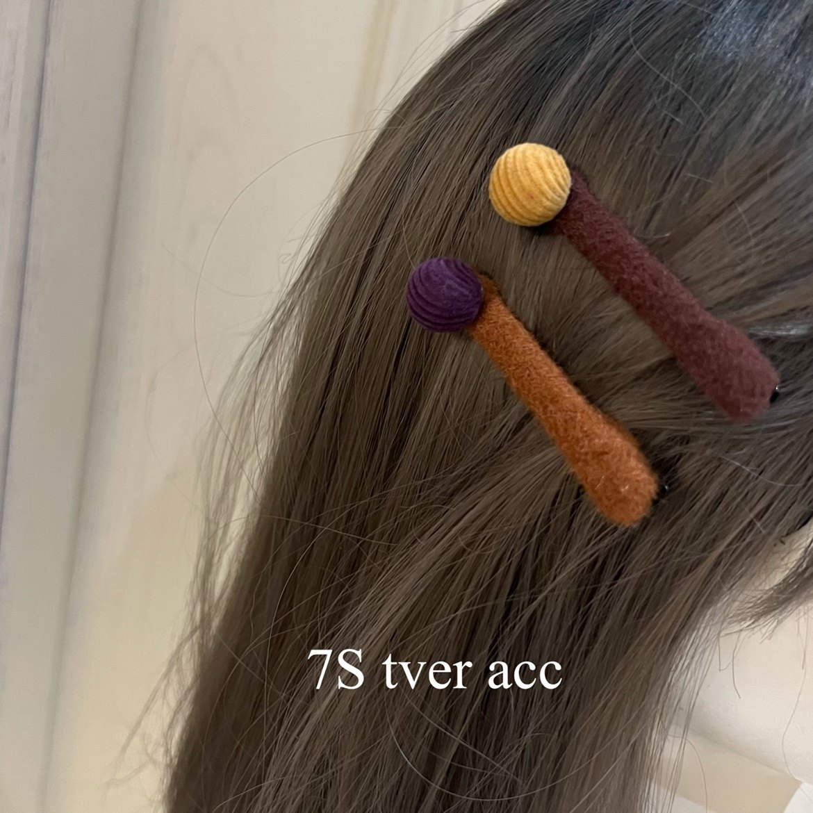 韩国进口丝绒潮编织糖果色球球鸭嘴夹甜美可爱别刘海边夹