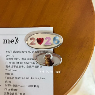 韩国进口ins酷酷猫咪2026发夹 刘海夹 2Yk少女 卡通发饰头饰