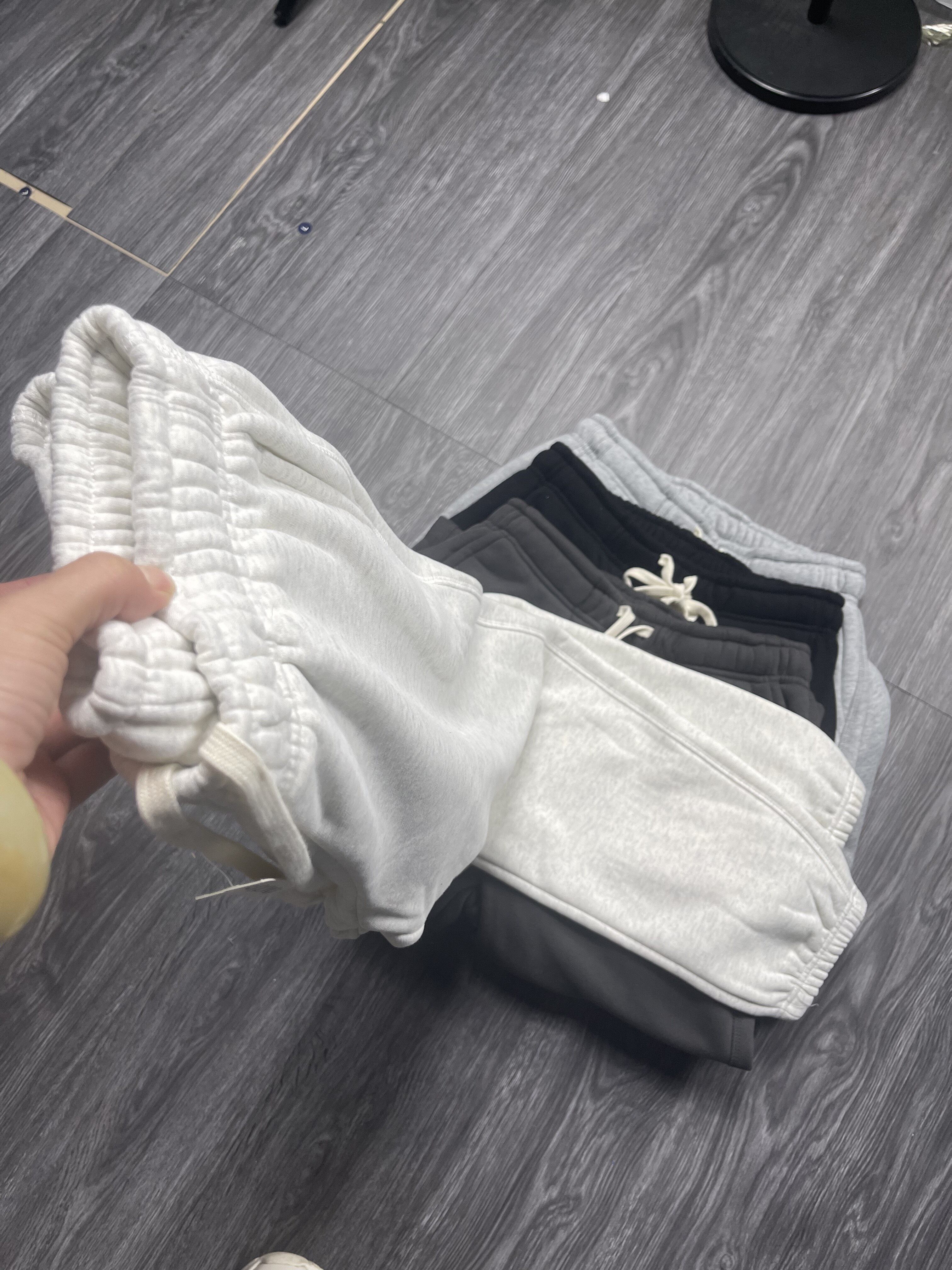 加绒加厚美式重磅卫裤男基础款情侣宽松直筒冬束脚休闲男女运动裤