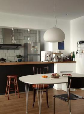 餐厅吊灯云朵灯具感中古丹麦餐桌Fluid氛围书房卧室流光法式简约