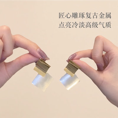 高级感S925银针复古金属港风耳环