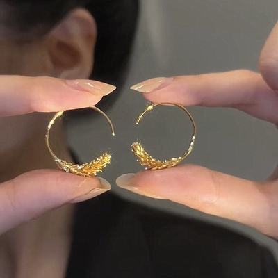 复古时髦中古风进士简约圆形耳环