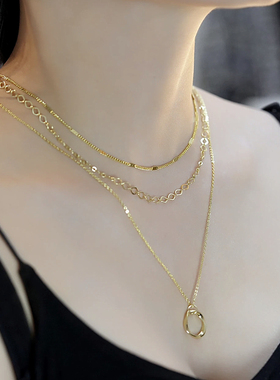 极简百搭光面锁骨链轻奢配饰项链