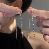 潮女气质 新款 S925纯银链条耳环长款 流苏轻奢小众高级感耳饰2023款