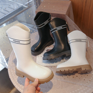 儿童靴子女童长筒公主靴秋冬新款时尚英伦皮靴软底高筒马丁靴单鞋