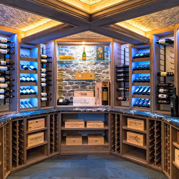 玛曼堡酒窖酒柜恒温恒湿酒窖地下室酒窖设计雪茄房不锈钢酒柜定制