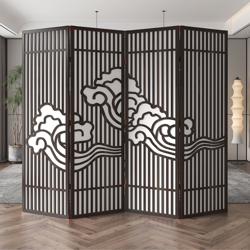 屏风隔断玄关多色可选实木边框