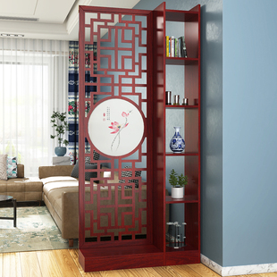 屏风隔断装 新中式 饰栅栏实木镂空落地客厅遮挡双面门厅入户玄关柜