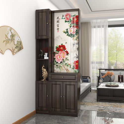 2025年新款屏风隔断柜进门沙发置物架客厅入户实木正对大门玄关柜