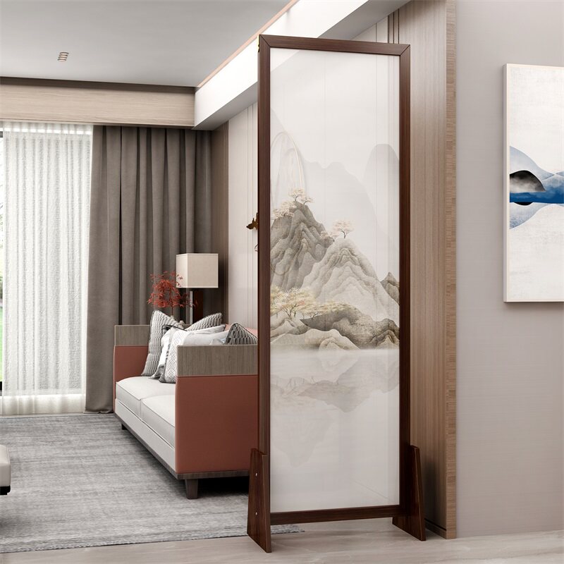 实木国画屏风隔断遮挡入户玄关客厅双面茶室新中式办公室折叠移动,住宅家具,折屏,淘宝优惠券,粉丝福利购,淘宝优惠卷