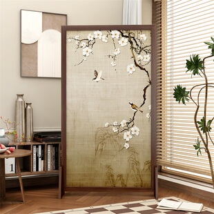 新中式高端实木折叠屏风隔断可移动客厅办公会议室酒饭店遮挡座屏