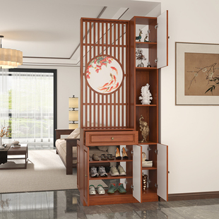 2025新款客厅双面隔断门厅进门入户新中式简约屏风玄关柜鞋柜一体