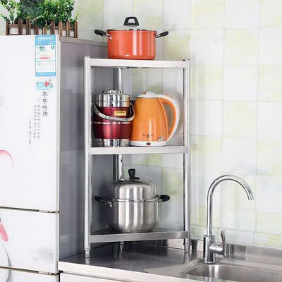 厨房墙角三角形落地多层整理架