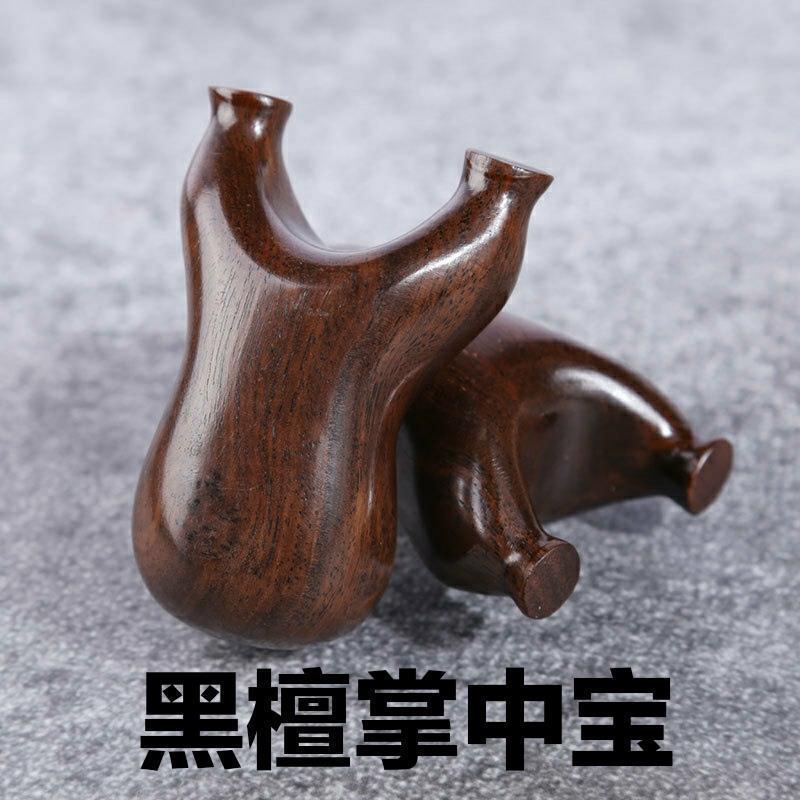 黑檀实木沉水传统扁皮飞虎弹弓创意迷你掌中宝便携小巧特价小弓门