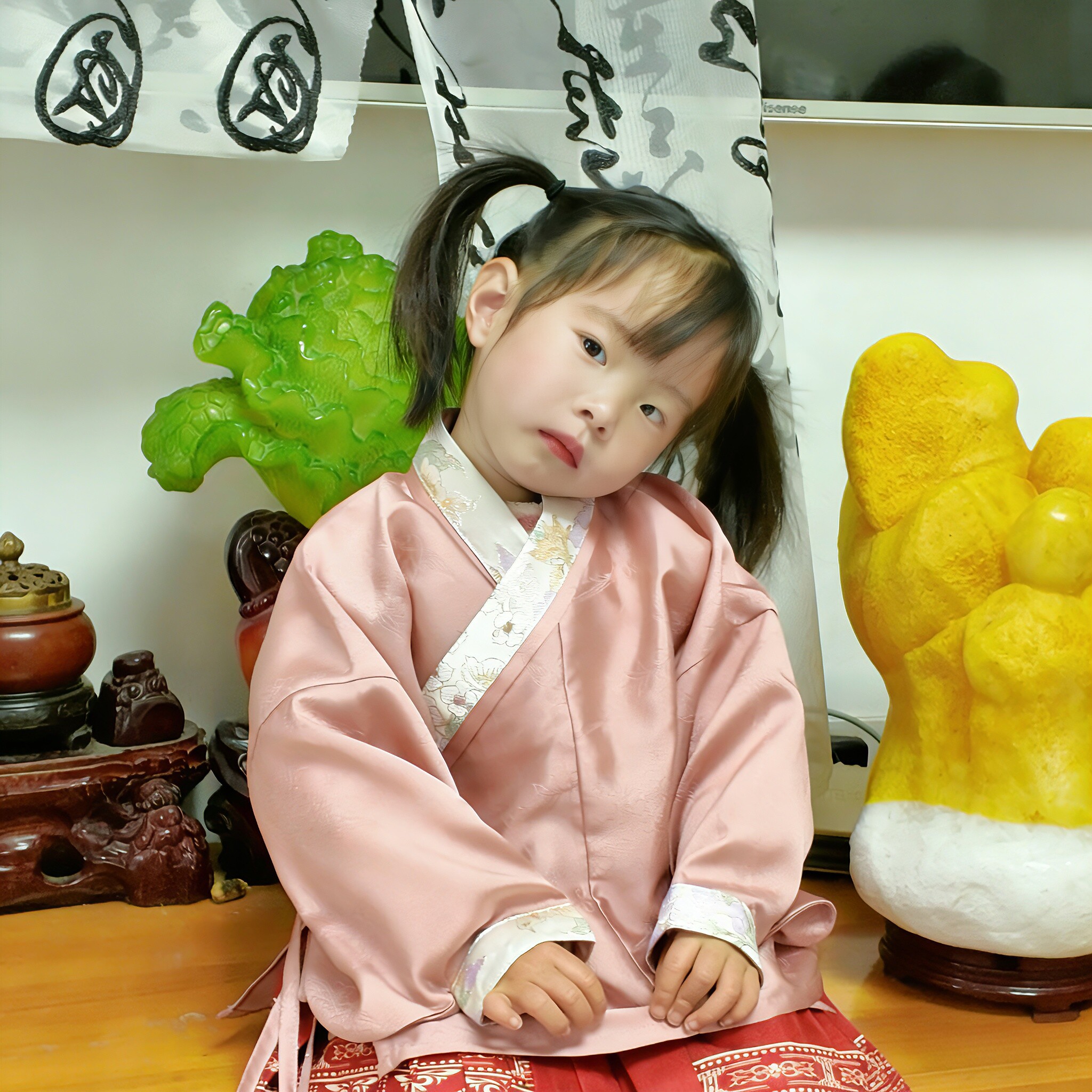 花念华 女童交领汉服春夏款国风传统明制中式复原高端马面裙古风图片
