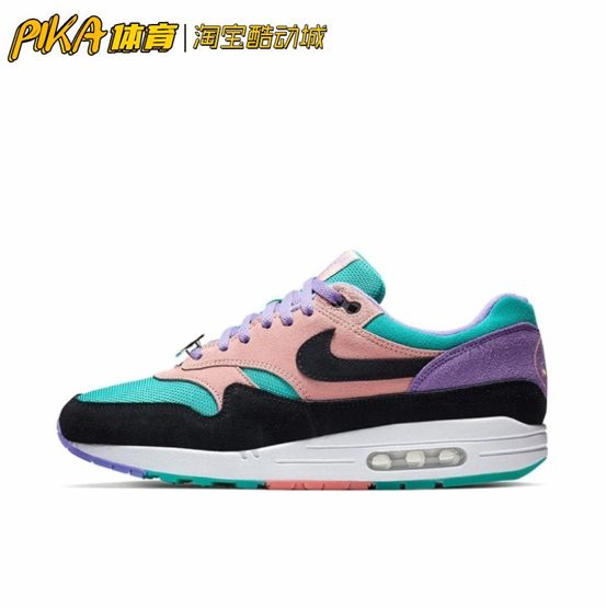 nike air max 1 黑绿紫  气垫减震 舒适透气 跑鞋 at8131-001 ky
