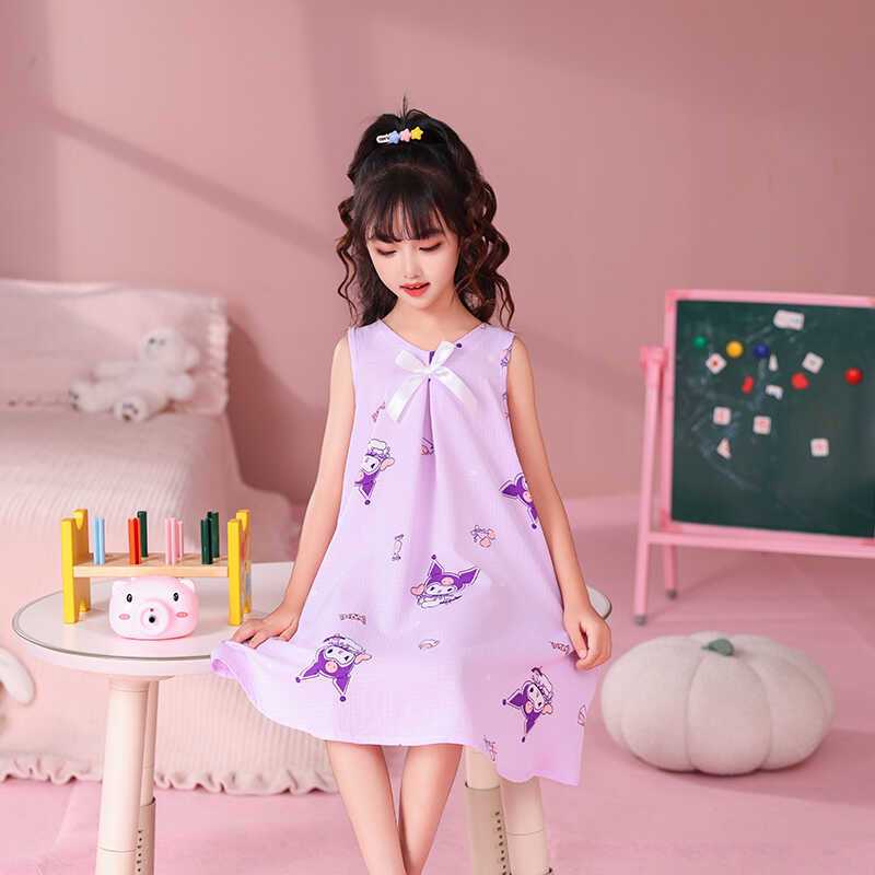 可爱夏季宝宝卡通家居儿童睡衣裙