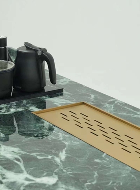 宫主 家具定制意大利 绿翡翠茶桌餐桌大理石长茶几套