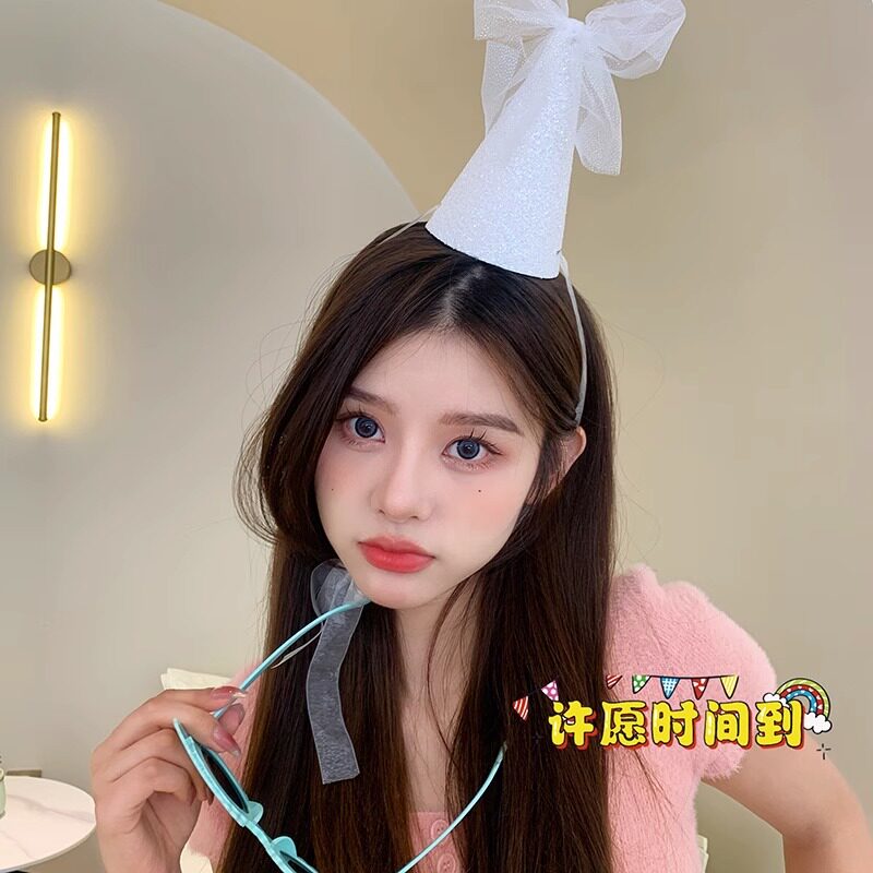宝宝生日头纱帽party拍照道具图片