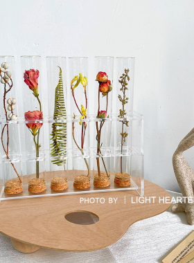植物标本永生花干花玻璃试管店铺软装饰样板间摆件生日节日礼物