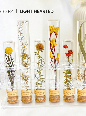 永生花干花玻璃试管植物标本店铺软装饰样板间摆件闺蜜生日礼物