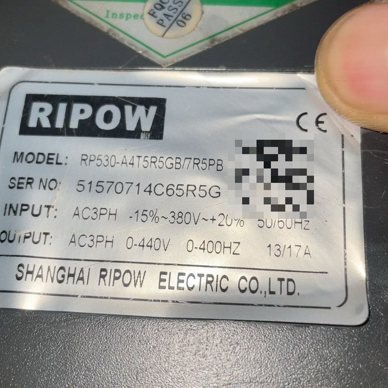 议价拆配件RIPOW曰业变频器 RP530-A4T5R5GB/7维修
