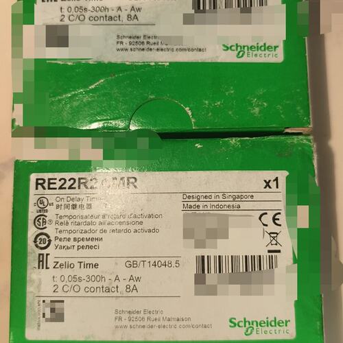 议价施耐德时间继电器RE22R2AMR全新原包装维修
