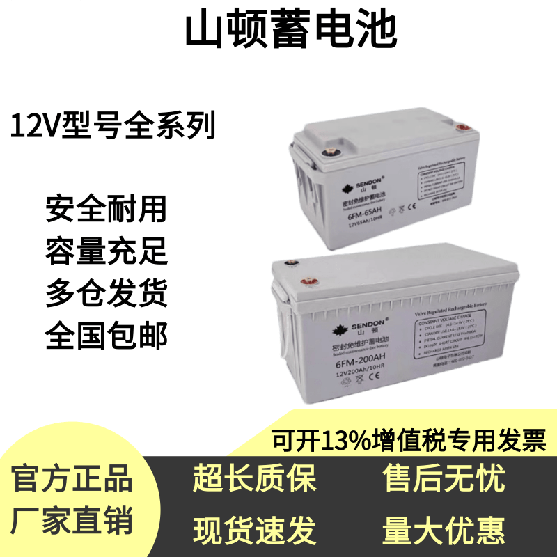 SENDON山顿蓄电池6-GFM-100/12V24/38/40/65/120AH机房直流屏专用