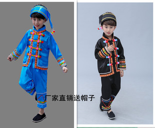 儿畲族舞蹈服布朗族服装傈僳族男童竹竿舞壮族苗族土家族民族表演