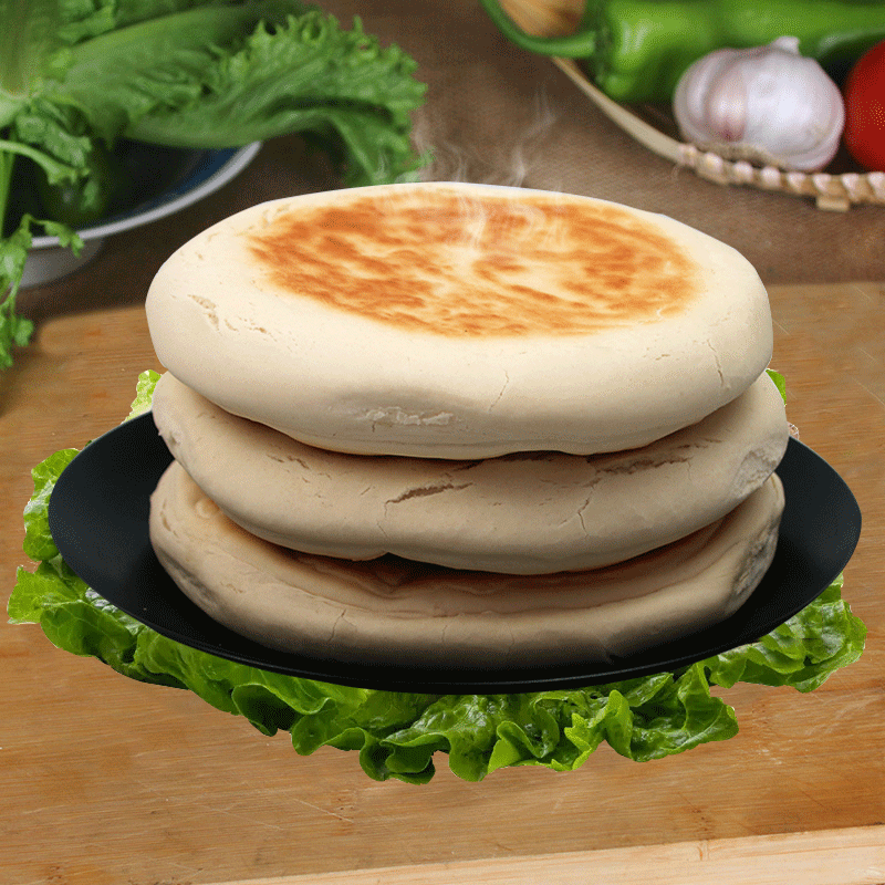 甘肃特产平凉手工百吉饼馍馍8个大白饼子肉夹馍小吃美食早餐锅盔